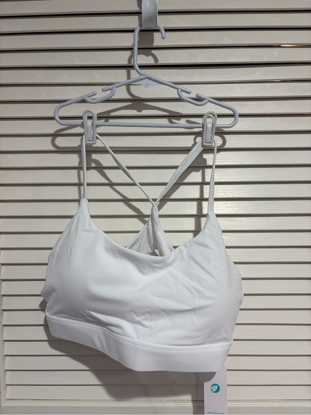 White Seamless Strappy Bralette with Cross-Back